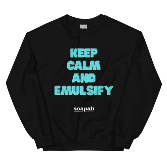 Soapah "Keep Calm" Unisex Crew Neck Sweatshirt - Black