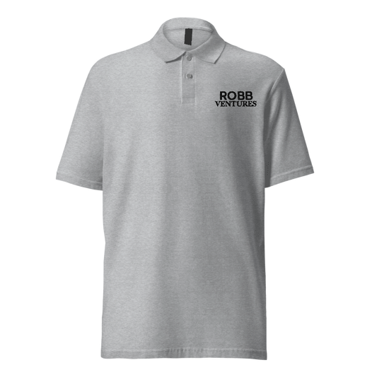 Robb Ventures Embroidered Logo Unisex Pique Polo Shirt - Sport Grey