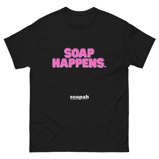 Soapah "Soap Happens" Unisex T-Shirt - Black