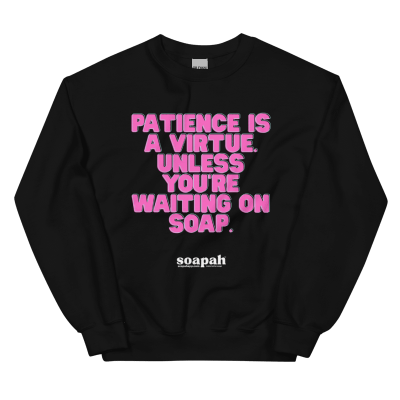 Soapah "Patience" Unisex Crew Neck Sweatshirt - Black