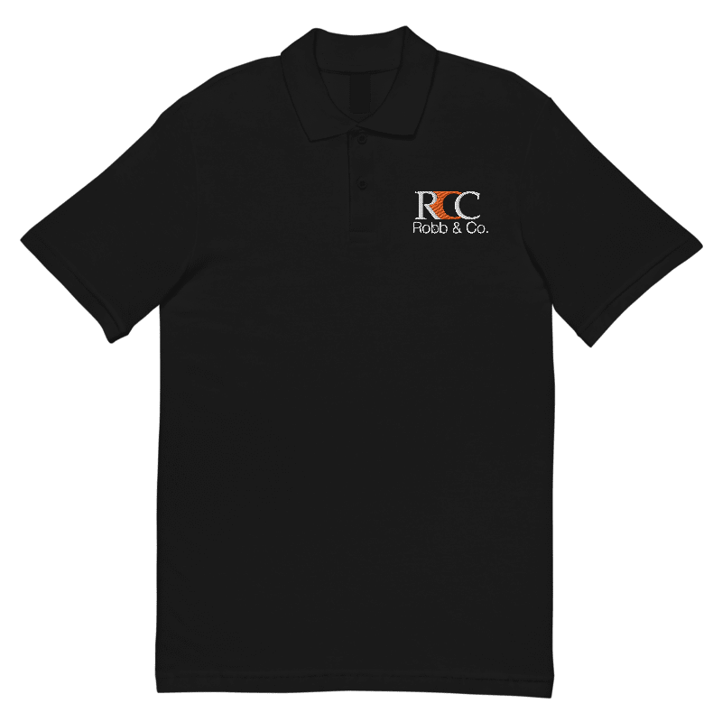 Robb & co. Unisex Pique Polo Shirt (Black)