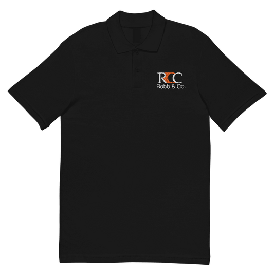 Robb & co. Unisex Pique Polo Shirt (Black)