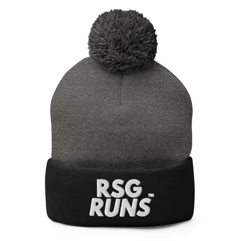 RSG Runs Pom-Pom Knit Cap (Black/Dark Heather Grey)