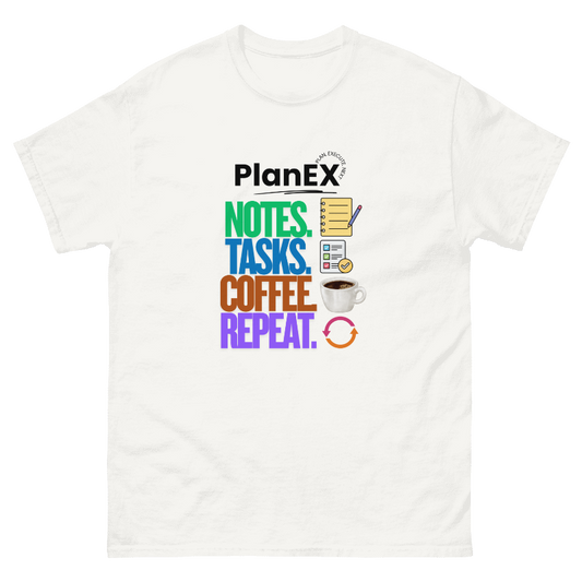 PlanEX - Notes. Tasks. Coffee T-Shirt (White)