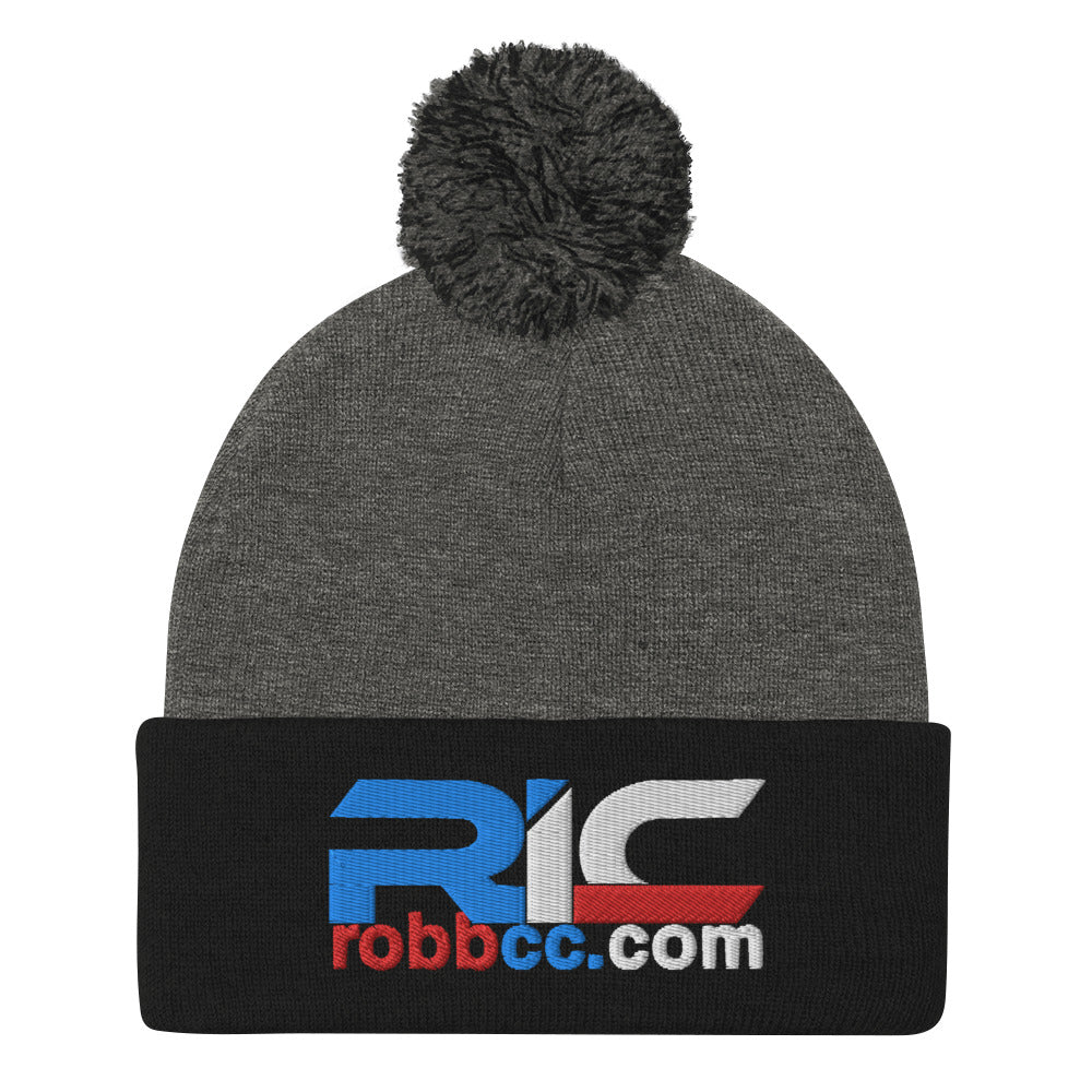 Robb Industrial Corporation Pom Pom Knit Beanie (Dark Heather)