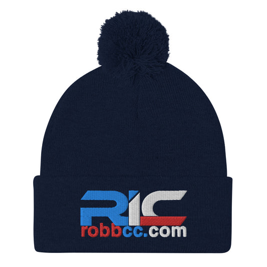 Robb Industrial Corporation Pom Pom Knit Beanie (Navy)