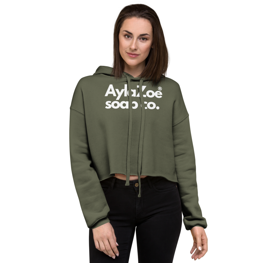 AylaZoe Soap Co. Cropped Hoodie - Military Green