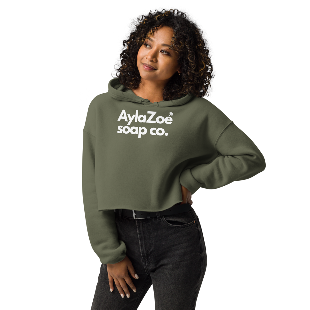 AylaZoe Soap Co. Cropped Hoodie - Military Green