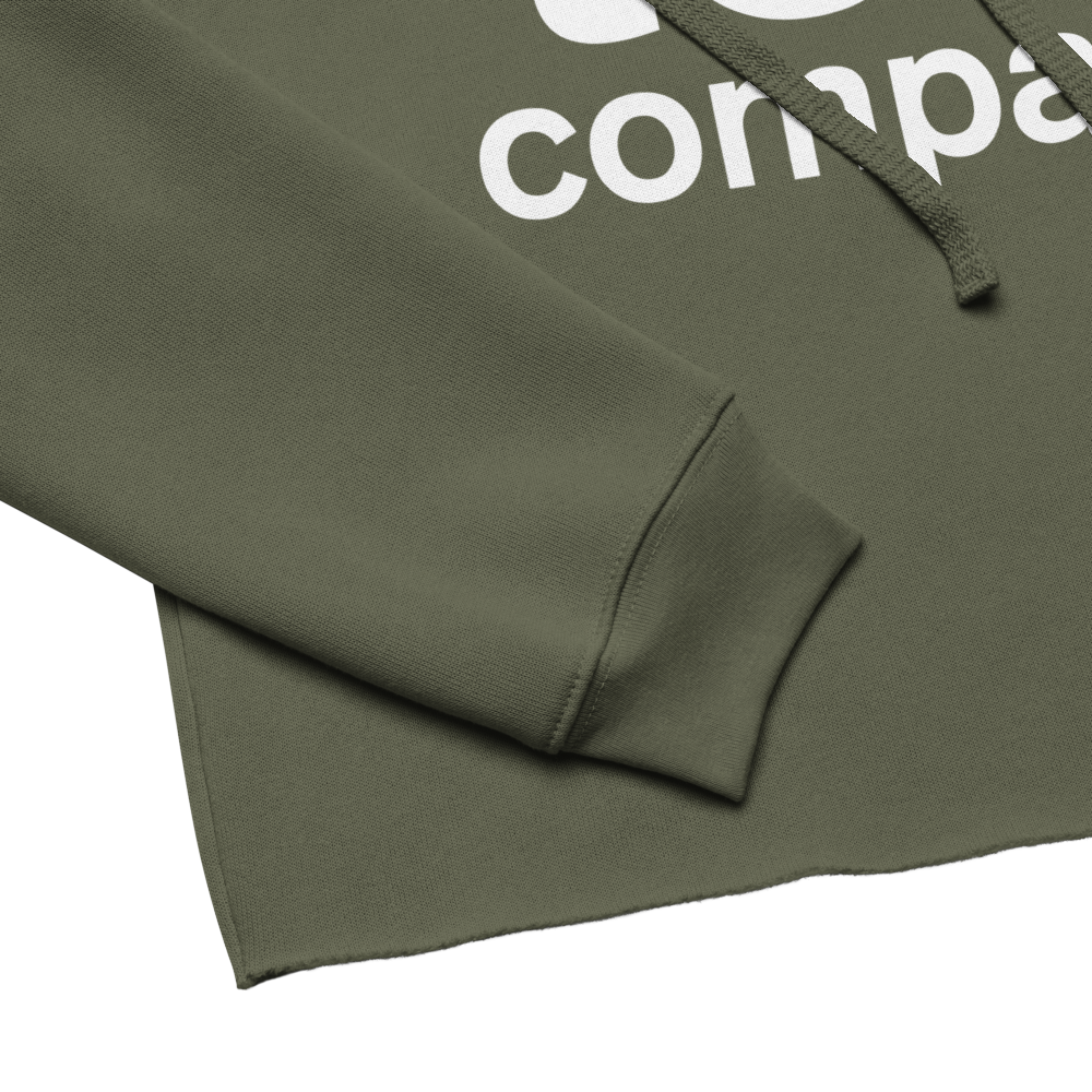 Ena Tea Company Cropped Hoodie - Military Green