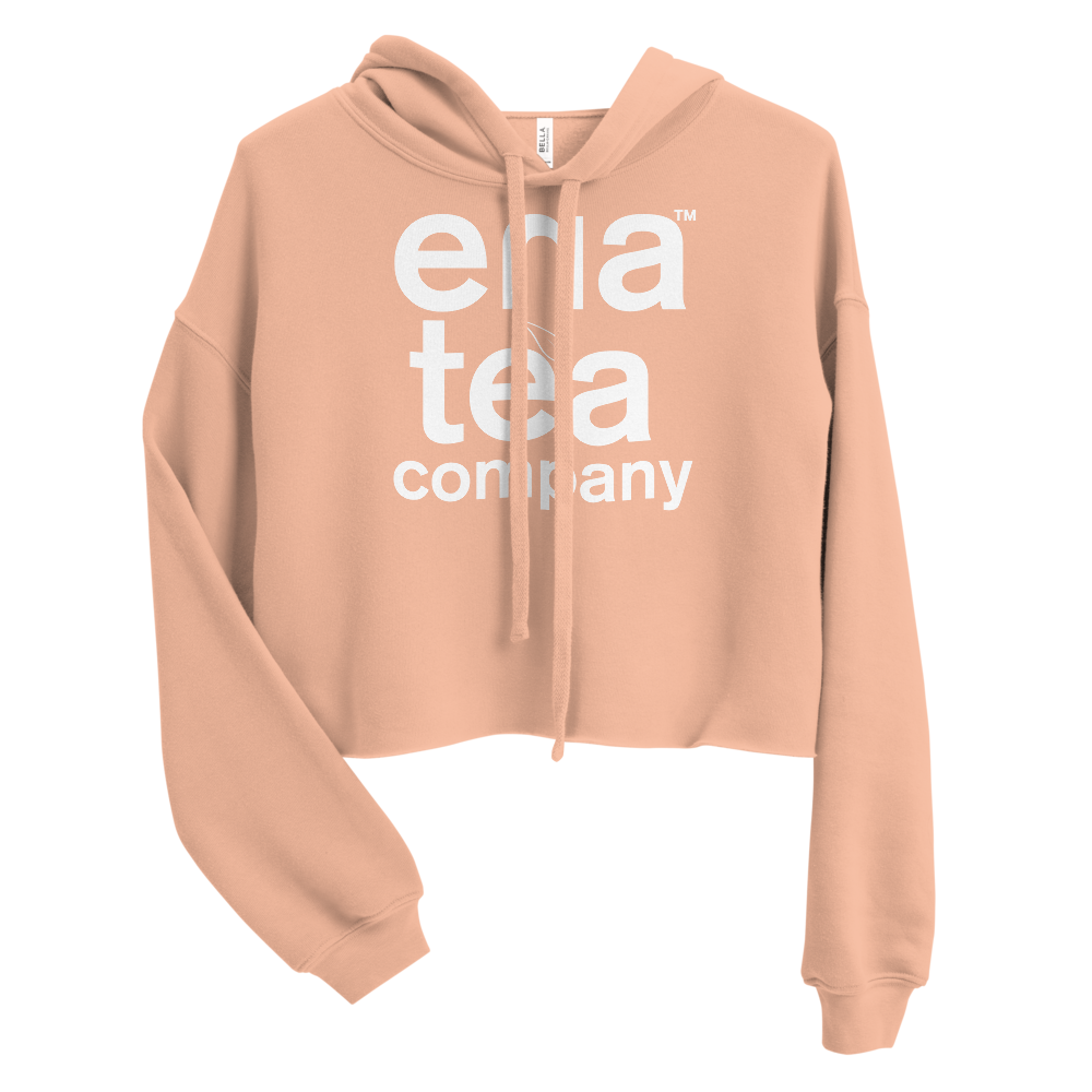 Ena Tea Company Cropped Hoodie - Peach