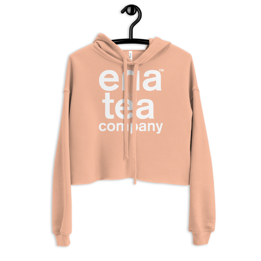 Ena Tea Company Cropped Hoodie - Peach