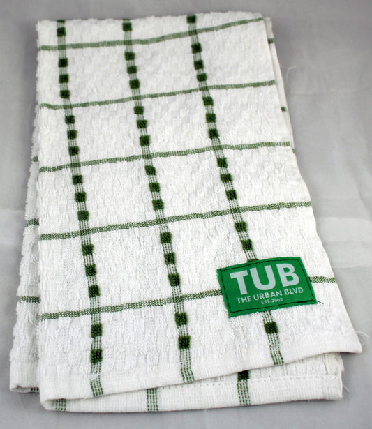 TUB Kitchen Towel (white with green stripes)