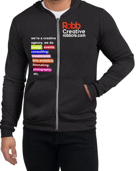 Robb Creative Unisex Lightweight Zip Hoodie (black)