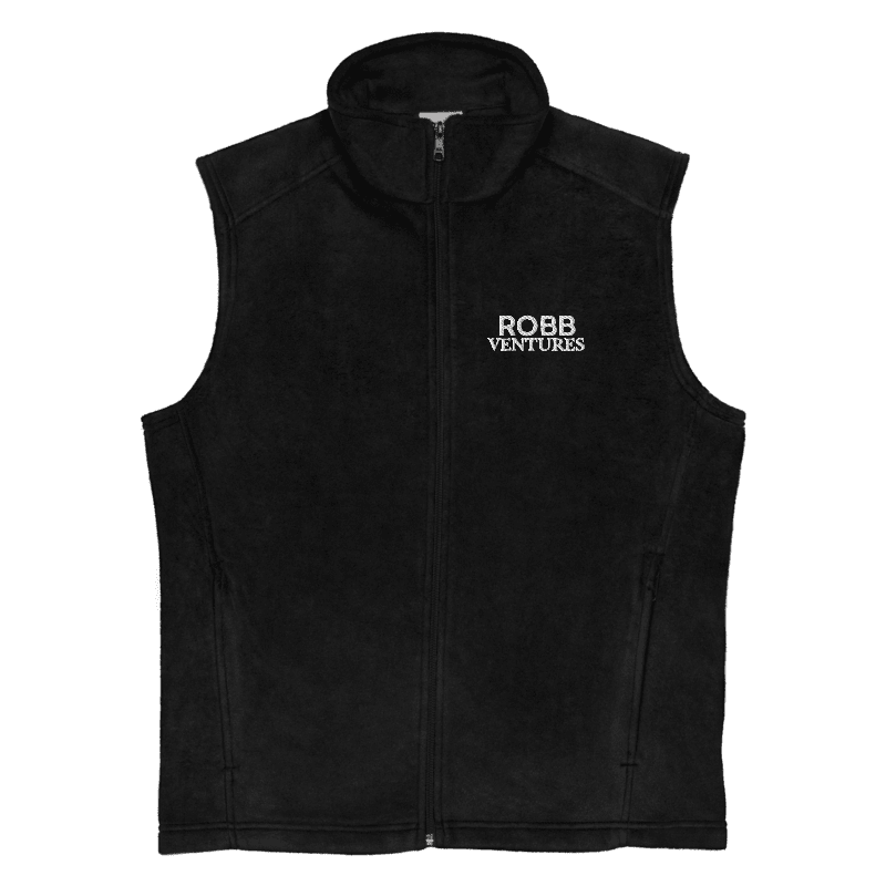 Robb Ventures Embroidered Logo Men's Columbia Fleece Vest - Black