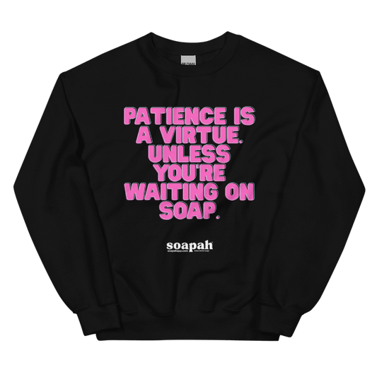 Soapah "Patience" Unisex Crew Neck Sweatshirt - Black
