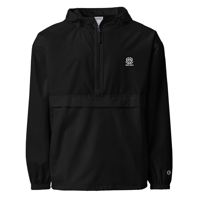 Seezen Embroidered Champion Packable Jacket - Black