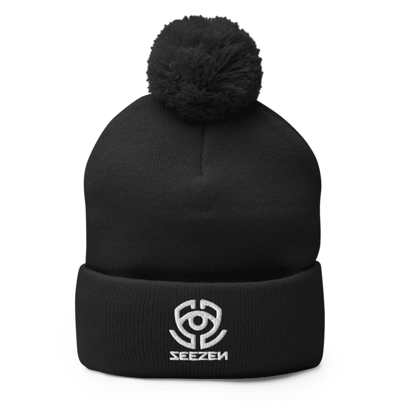 Seezen Pom-Pom Knit Cap (Black)