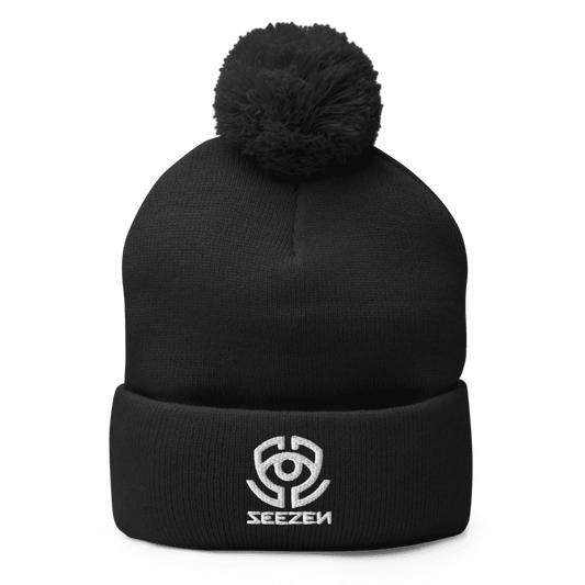 Seezen Pom-Pom Knit Cap (Black)