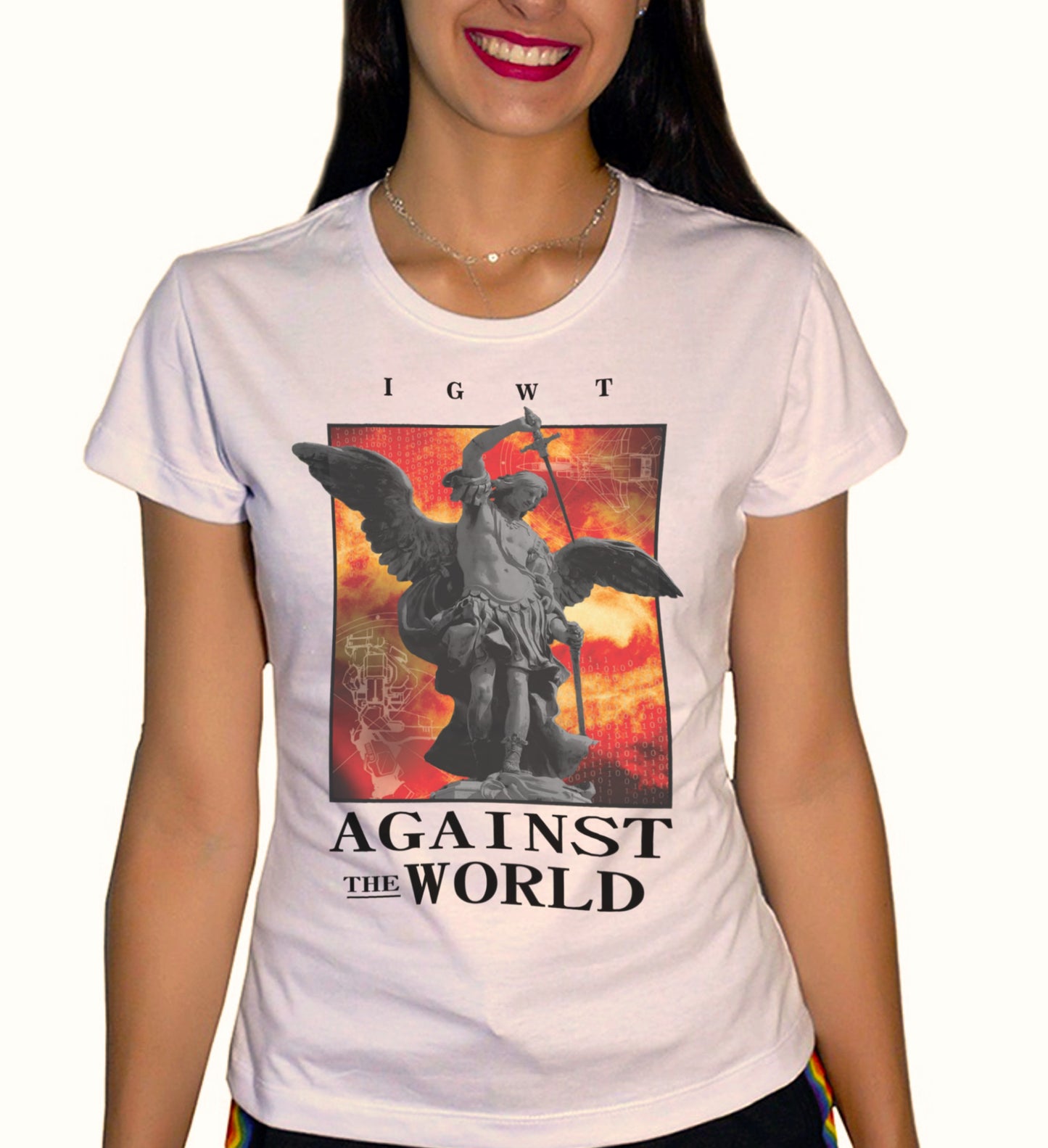 Against the World Book Cover T-Shirt (White)