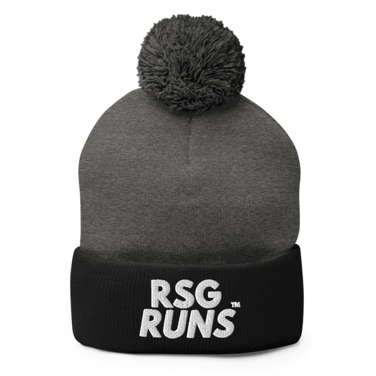 RSG Runs Pom-Pom Knit Cap (Black/Dark Heather Grey)