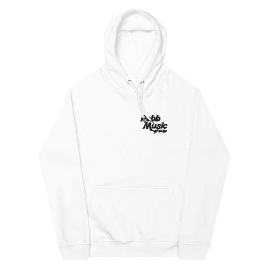 Robb Music Group Unisex Eco Raglan Hoodie - White