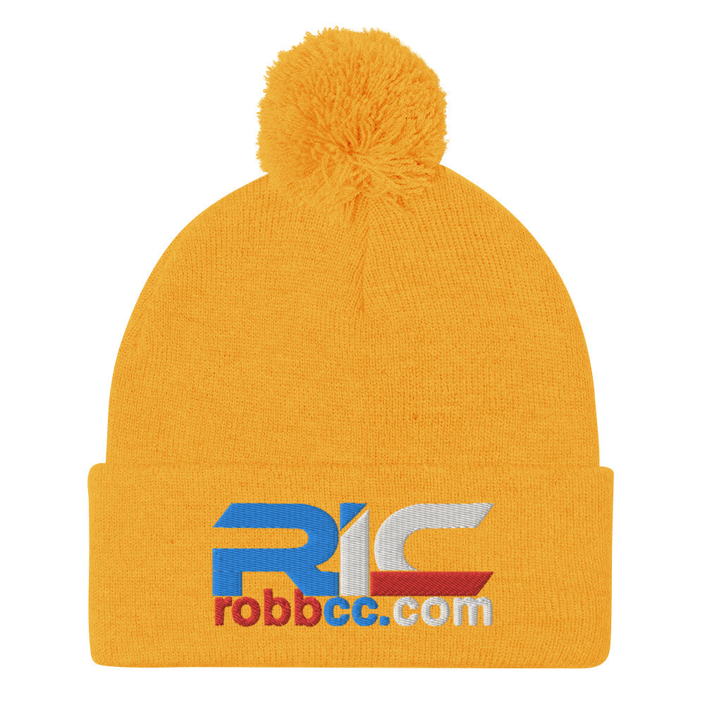 Robb Industrial Corporation Pom Pom Knit Beanie (Gold)