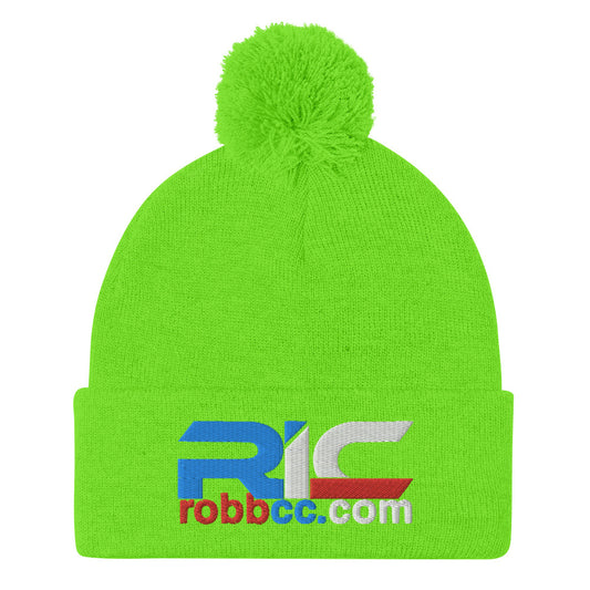 Robb Industrial Corporation Pom Pom Knit Beanie (Neon Green)