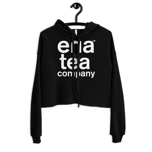 Ena Tea Company Cropped Hoodie - Black