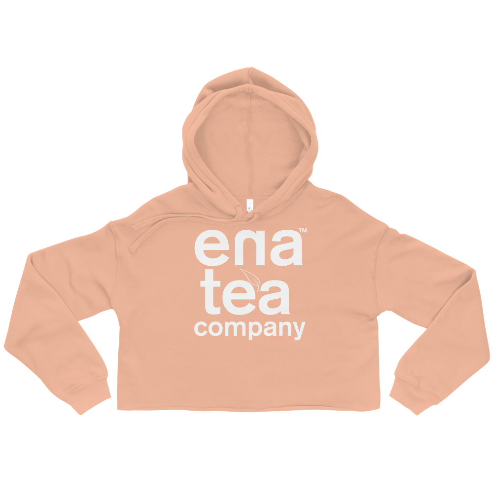 Ena Tea Company Cropped Hoodie - Peach