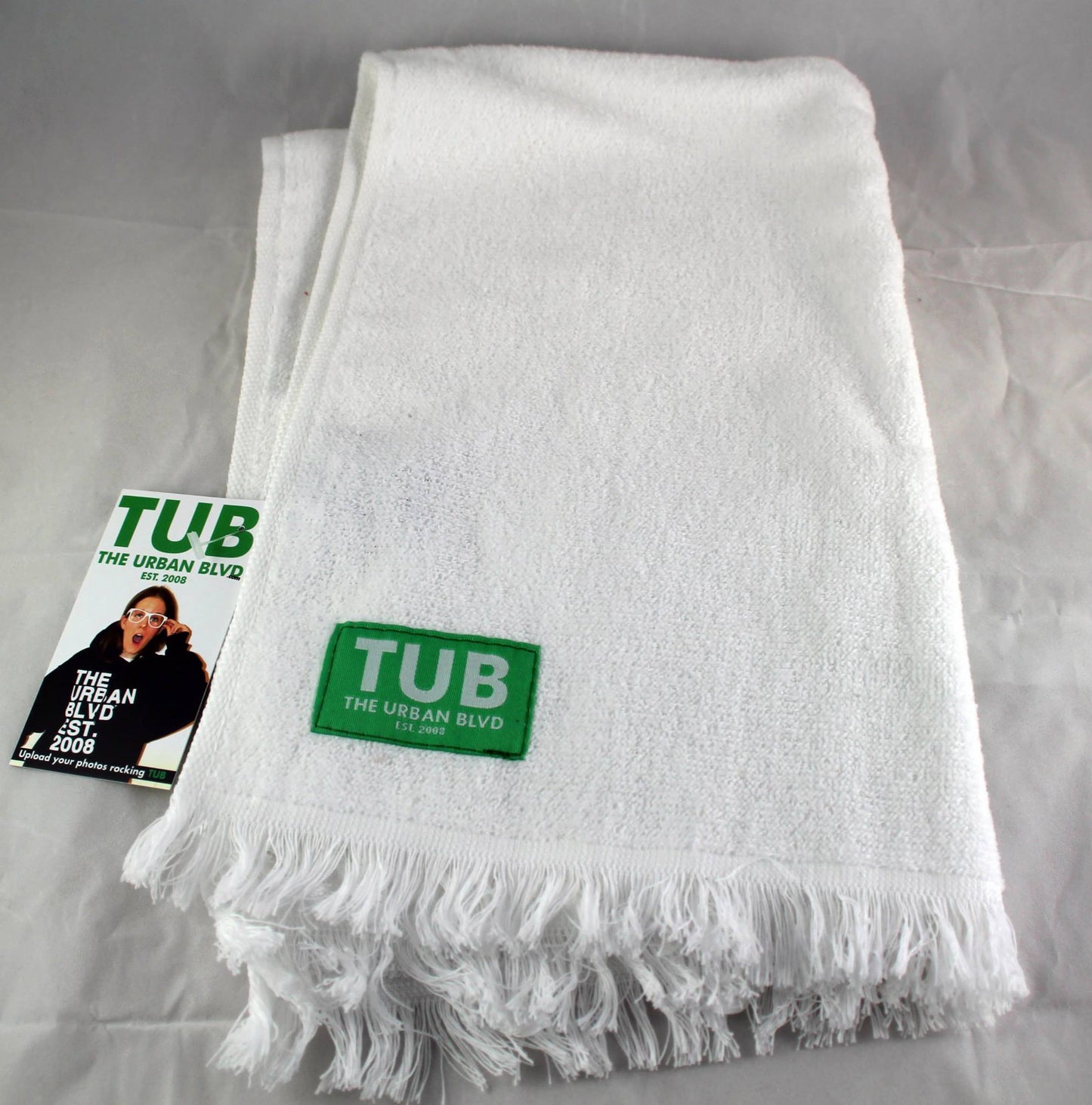 TUB logo hand towel (white)