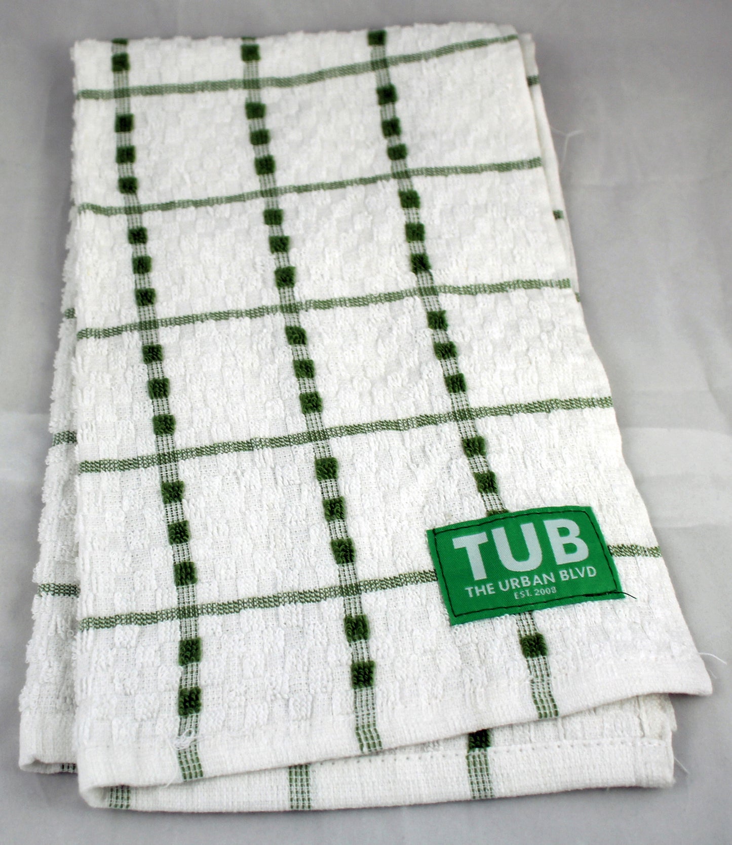 TUB Kitchen Towel (white with green stripes)