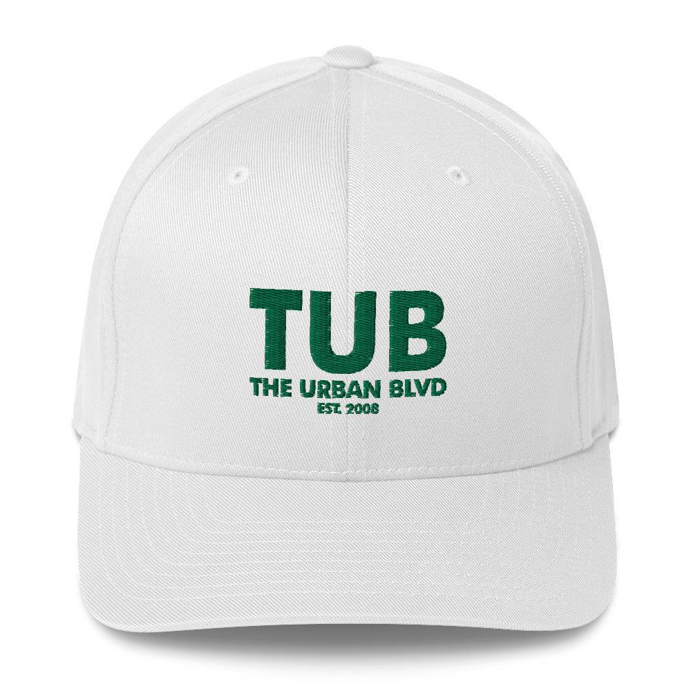 TUB logo Closed-Back Structured Cap (white)