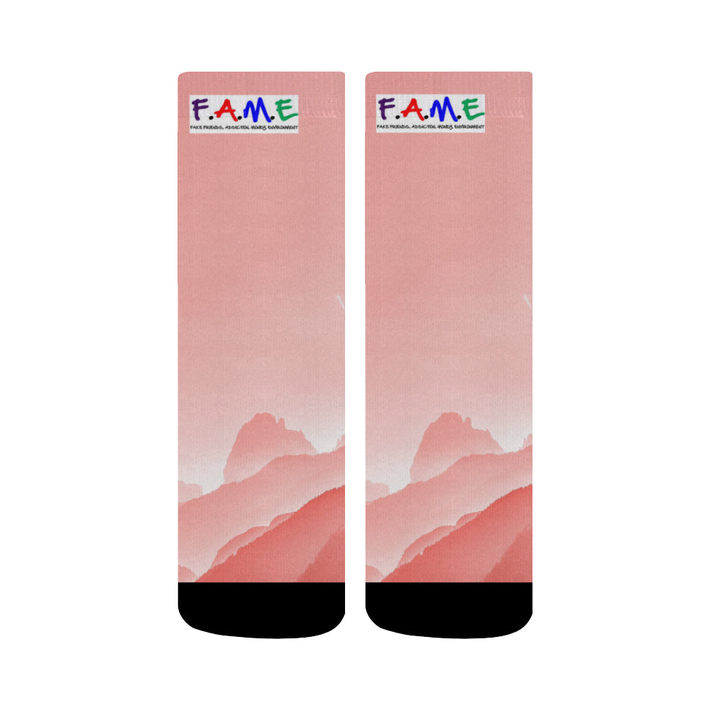 FAME - Pink Mountains (crew socks)