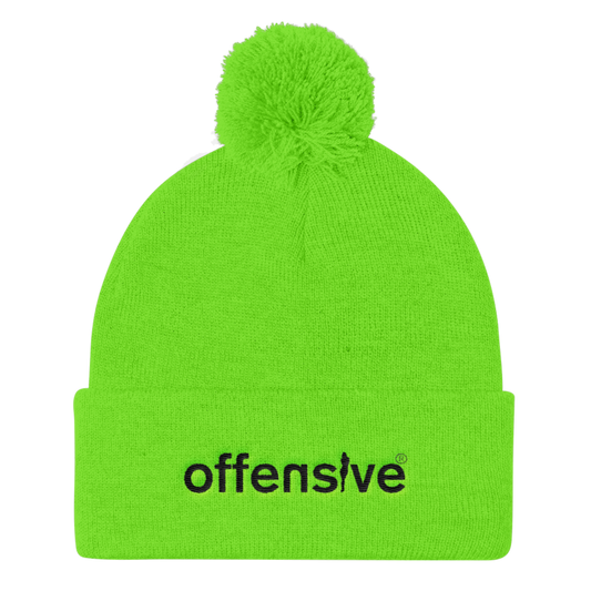 Offensive Pom-Pom Beanie (Neon Green)