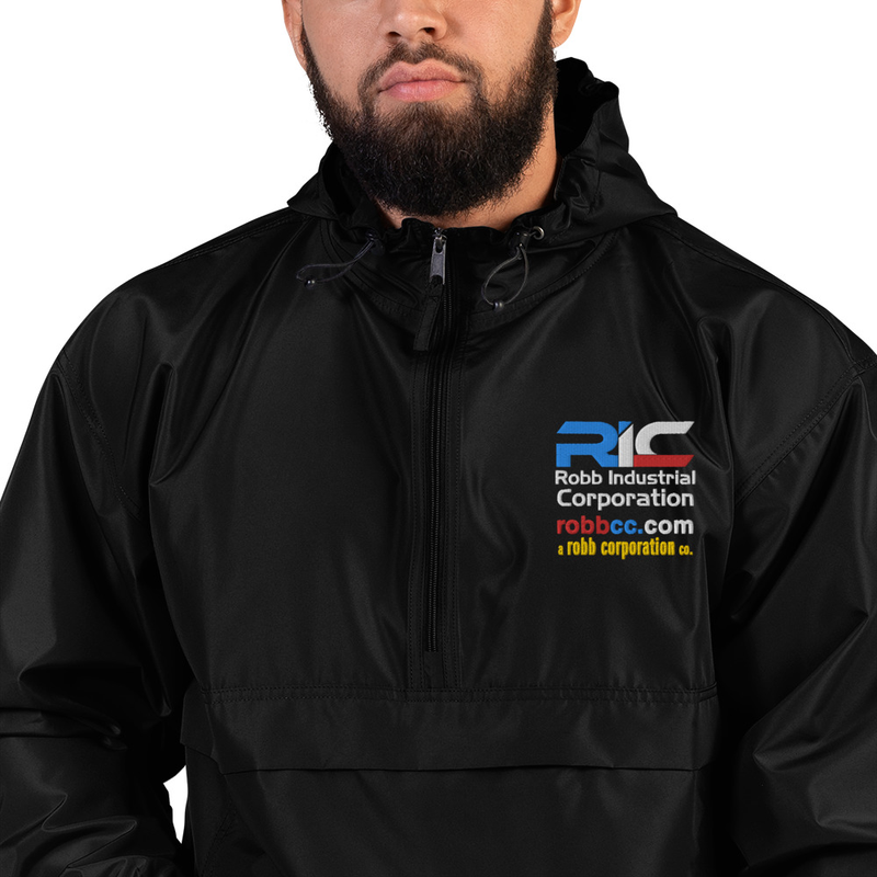 Robb Industrial Corporation Half-zip pullover Champion Packable Jacket (Black)