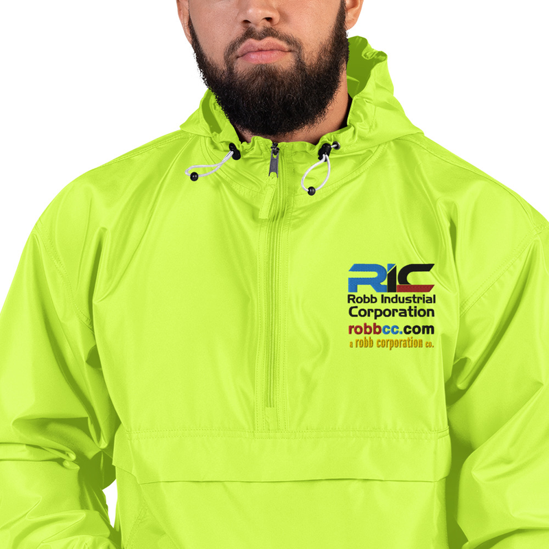 Robb Industrial Corporation Half-zip pullover Champion Packable Jacket (Safety Green)
